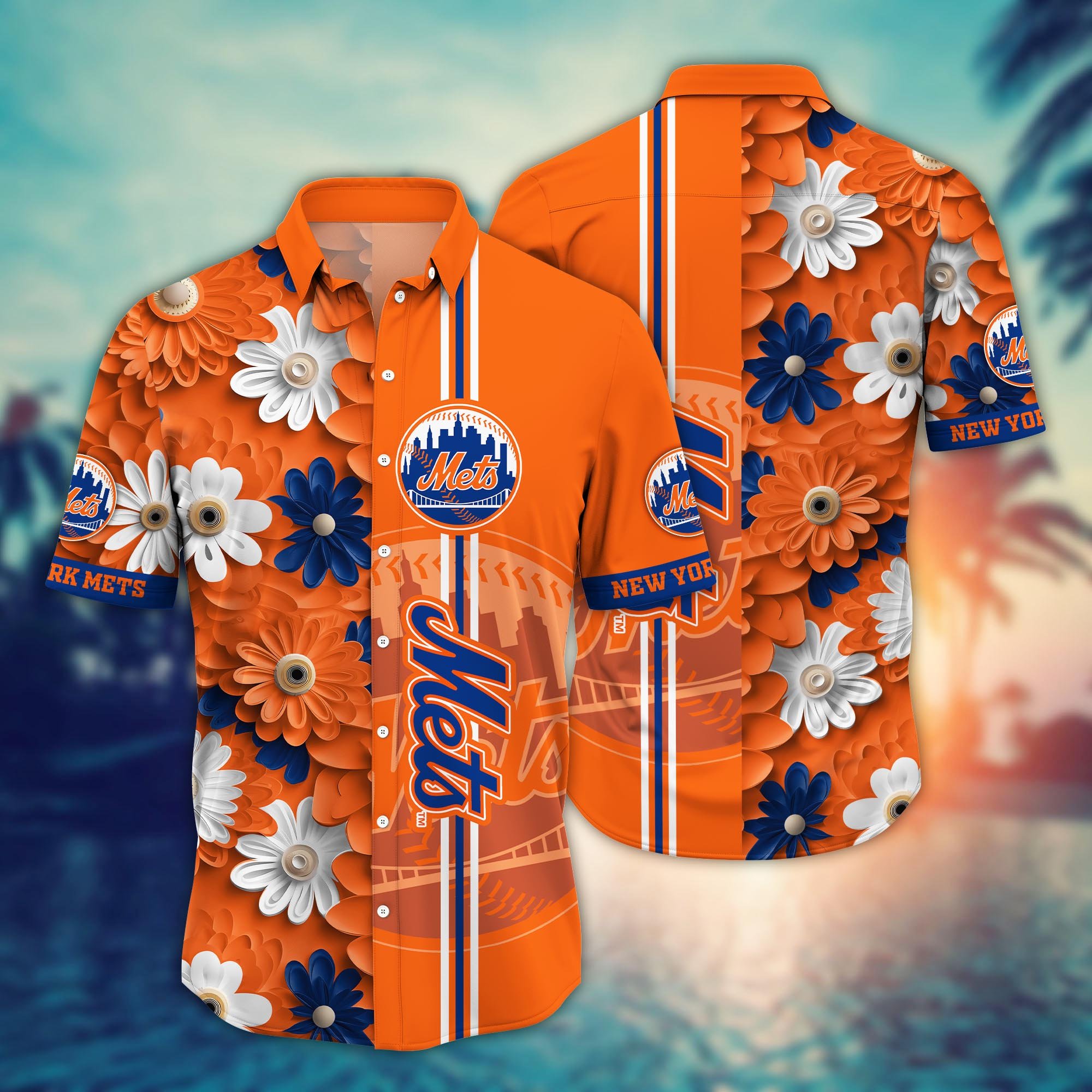 New York Mets Flower Hawaii Shirt And Tshirt For Fans, Summer Football Shirts NA49574